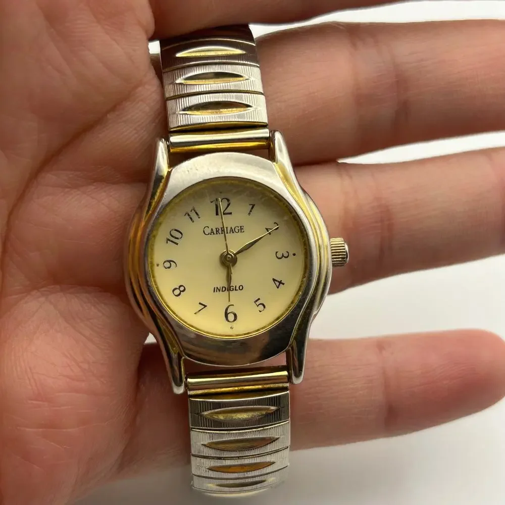 Vintage Carriage by Timex Indiglo Women’s Quartz Watch Working New Battery